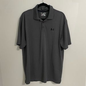 Men’s dark gray Under Armour heat gear polo shirt XL